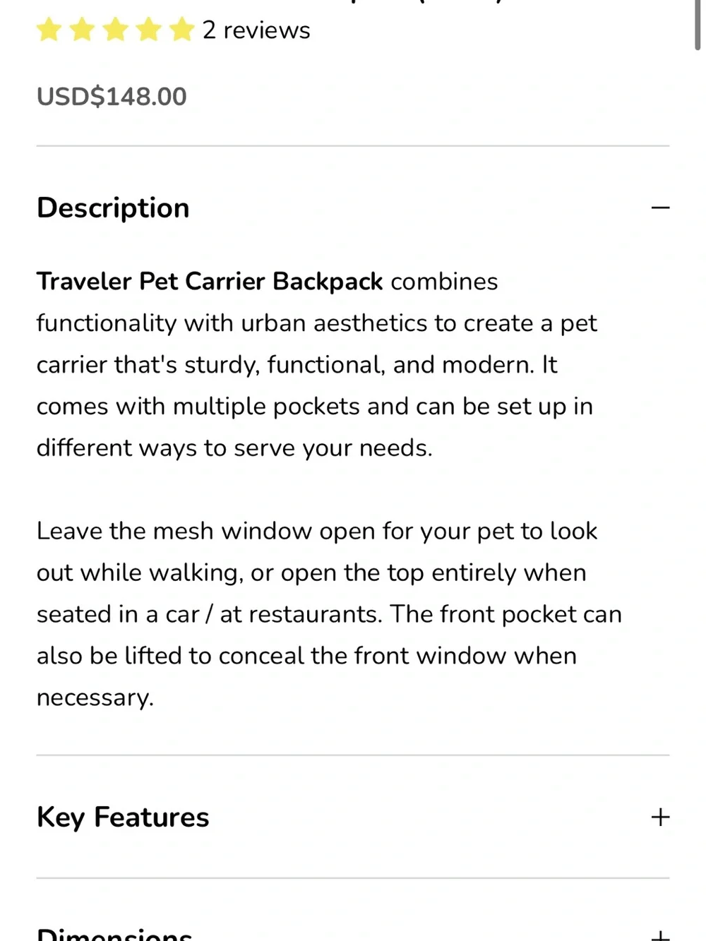 Traveler Pet Carrier Backpack